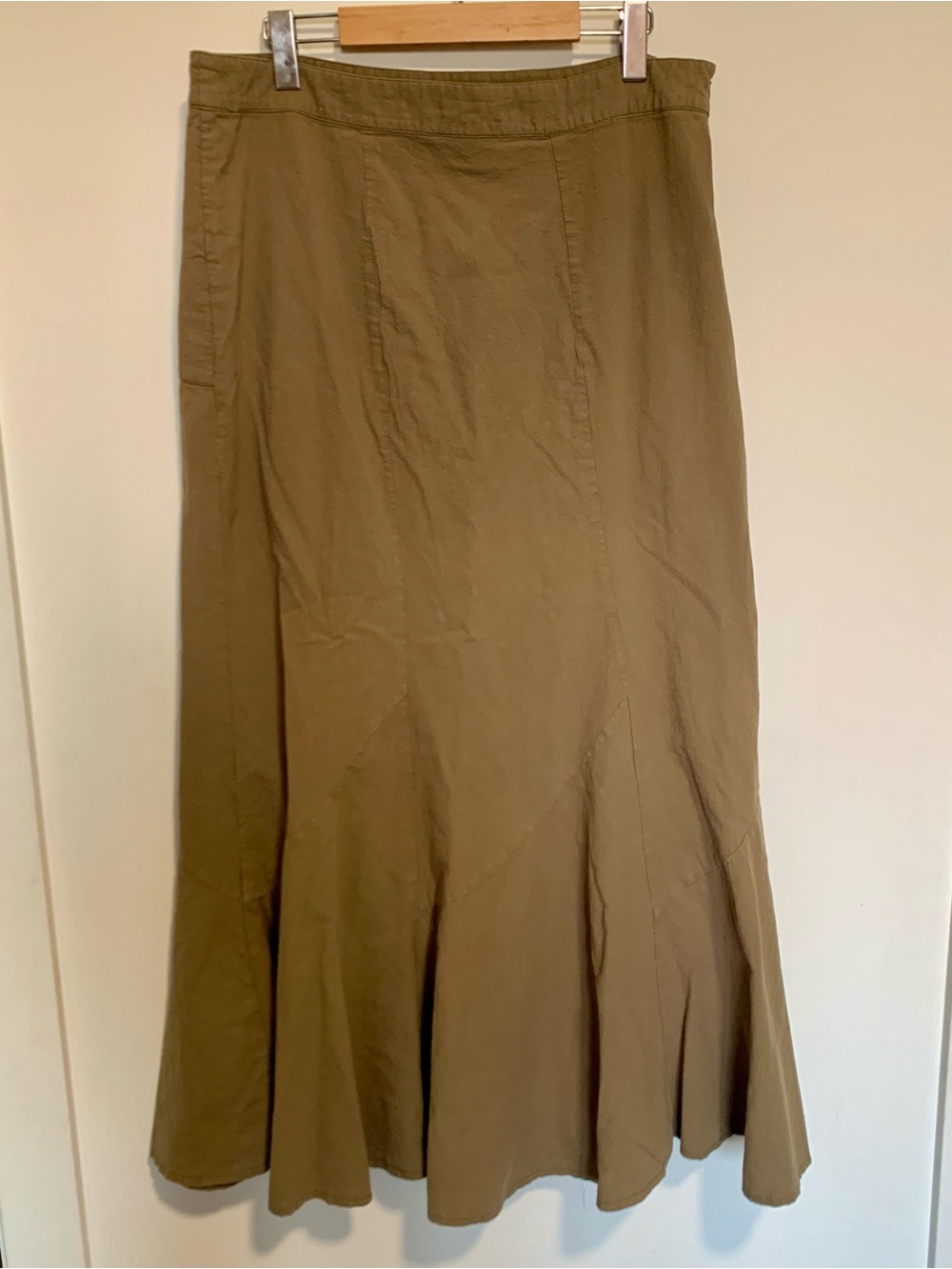 Vintage Y2K Grunge Flared Maxi Skirt Green Silver Rings Cotton Size 14 Alsharifa - Picture 4 of 8